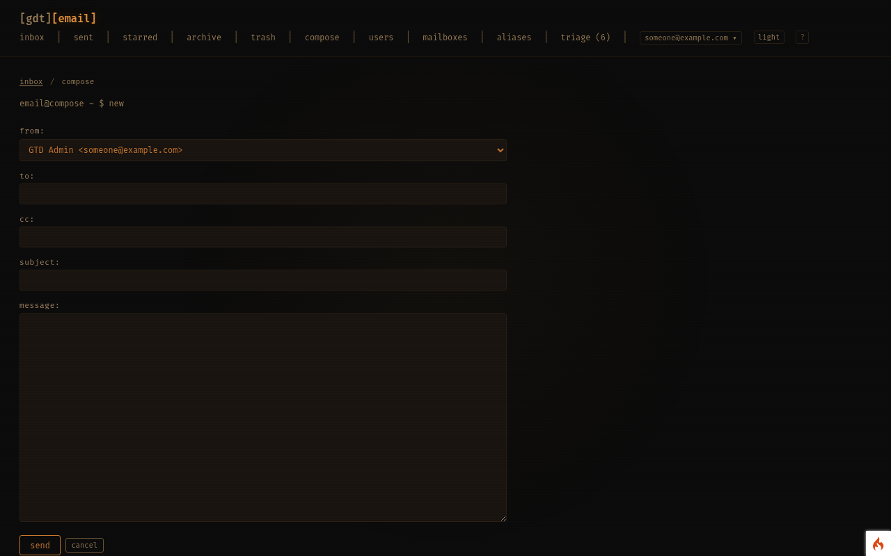 Composing from one of your aliases.